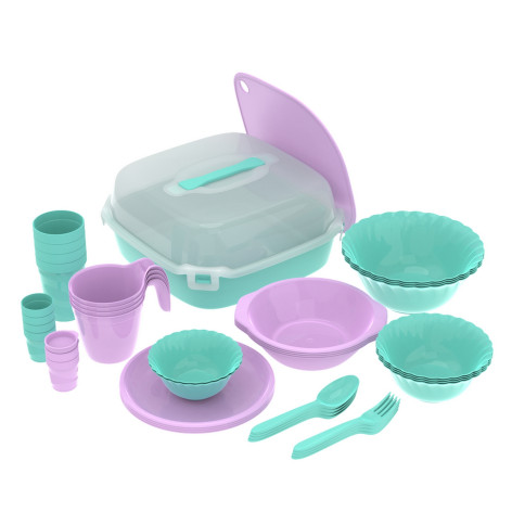 Набор пластиковый посуды для пикника 4 персоны 42 пр №21 Повод есть Альт-Пласт