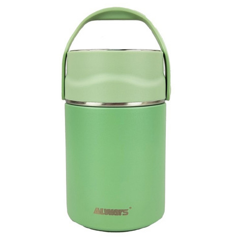 Термос пластиковый  1 л широкое горло колба нерж сталь контейнер микс Baizheng