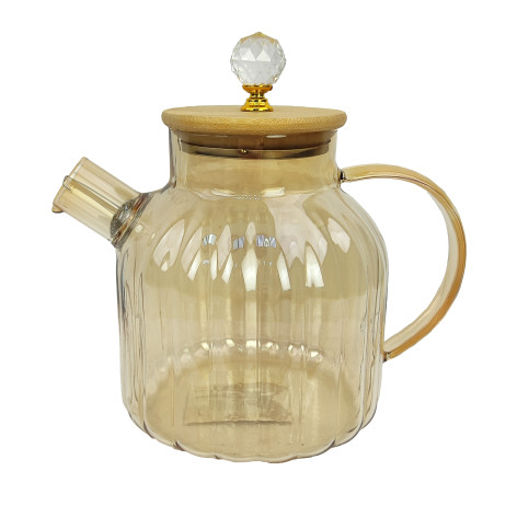 Чайник стеклянный заварочный 1500 мл крышка бамбук фильтр пружинка BZ-CH15 Baizheng