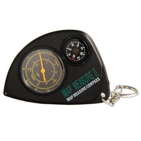 Курвиметр пластиковый 7,5х6х1 см с компасом черный Baizheng