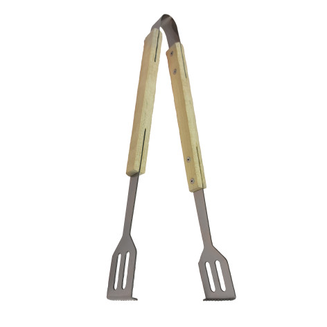 Щипцы нержавеющая сталь для барбекю плоские дерево ручка металл 1,5 мм ЩБ1/1,5 Лесниково