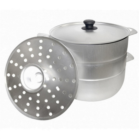 Манты-казан алюминиевый  4,5 л металлическая крышка 3 сетки Классика Калитва