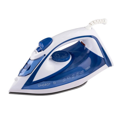 Утюг 2,2 кВт тефлоновая подошва 22 см вертикальное отпаривание удар самоочиска голубой EN-353 Energy
