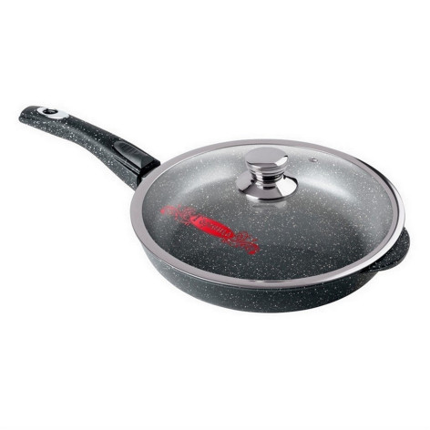 Сковорода алюминиевая 26 см съемная ручка стекл крышка под упак Традиционная Гранит Горница