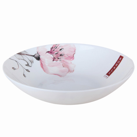 Тарелка стеклокерамическая суповая 20 см глубокая белый Традиция Коралл