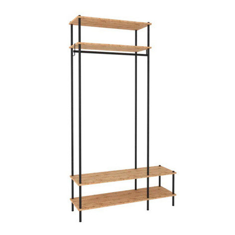 Вешалка металлическая гардеробная 110х38,5х137 см белый полки Скандинавия 1 ЗМИ Вешалка металлическая гардеробная 110х38,5х137 см белый полки Скандинавия 1 ЗМИ