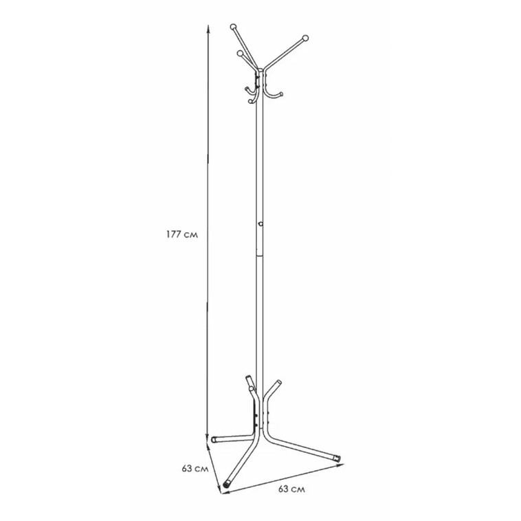 Фото Вешалка металлическая напольная 63х63х177 см черный Луч 3 ЗМИ