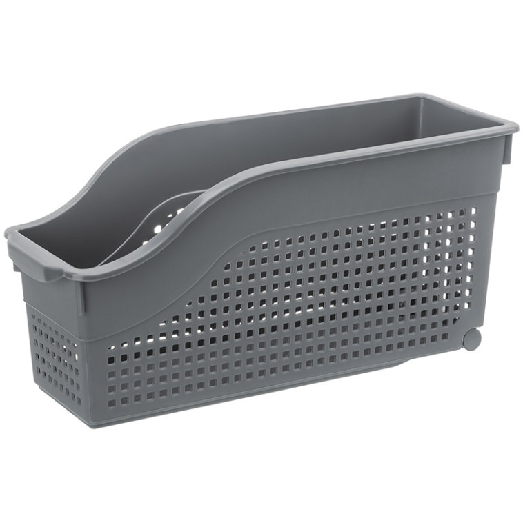 Контейнер пластиковый хозяйственный на колесах 355*130*170 мм узкий серый Лофт Violet