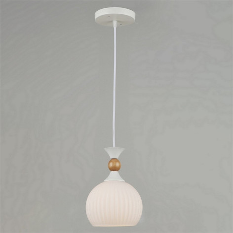 Люстра кухонная 1 плафон 15*80 см Е27 60Вт 4м2 плафон стекло белый Baizheng