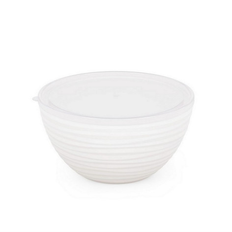 Миска пластиковая 4 л с крышкой белый Оазис Альтернатива