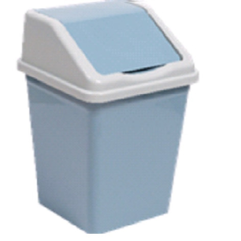 Ведро пластиковое для мусора  16 л 26*26*43 см с подвижной крышкой синий серый Violet