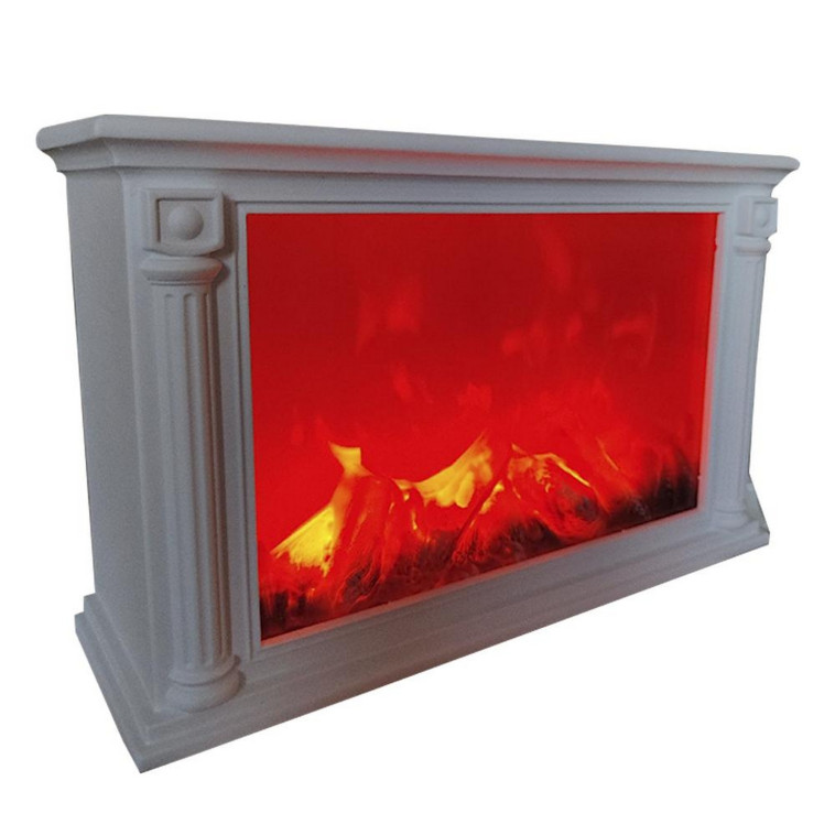 Фото Камин 27*10*27 см пластик стекло белый NP-7022 Baizheng