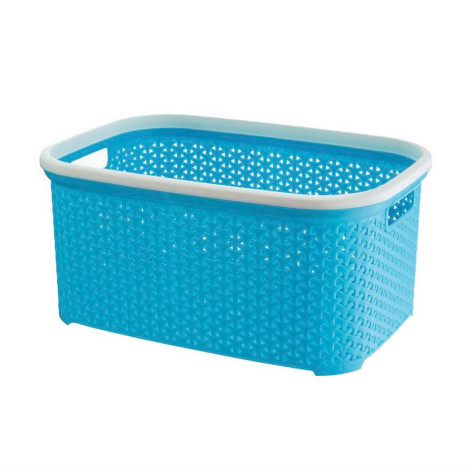 Корзина пластиковая 35 л 545х355х250 мм голубой Плетенка Ddstyle