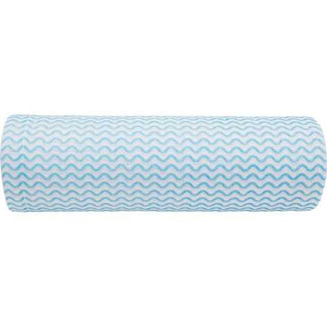 Салфетки вискоза рулон 30 шт 25х30 см 50 г/м2 с перфорацией синяя волна Рыжий кот