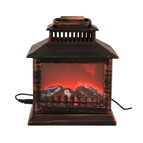 Камин 15*11*19 см пластик стекло коричневый NP-7040 Baizheng