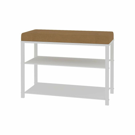 Банкетка металлическая 67х30х49 см белый сиденье беж Торонто 23S ЗМИ