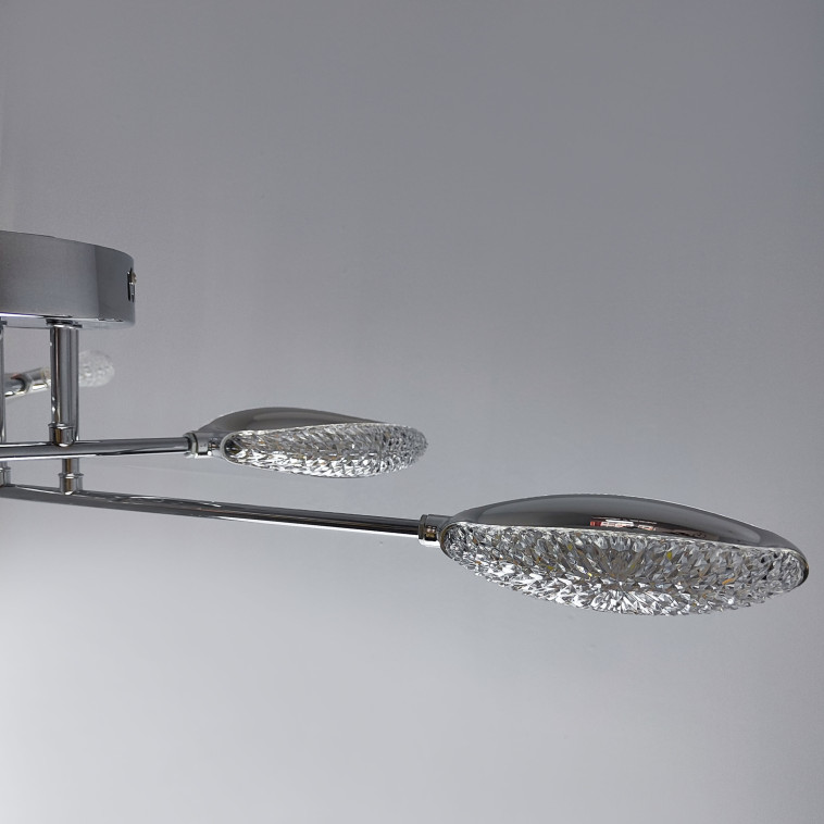 Фото №1 Люстра светодиодная 6 плафонов 82*15 см 72Вт 9000LM 30м2 3 цвета пульт хром Baizheng