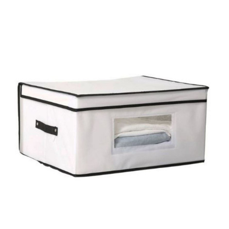 Ящик текстильный 50*40*25 см для хранения вещей крышка складной белый Baizheng
