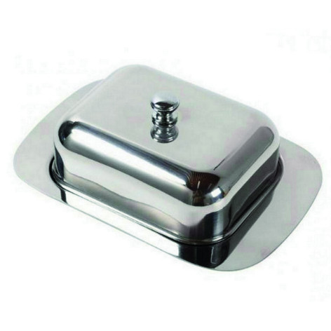 Масленка нержавеющая сталь 18,8х12,3 см металл крышка прямоугольная стальной Baizheng