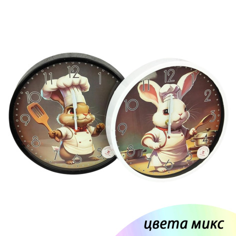 Часы пластиковые настенные 27 см круглые Кухня Baizheng