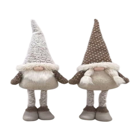 Фигурка новогодняя 65 см бежевый микс Гном NP-5092 Baizheng