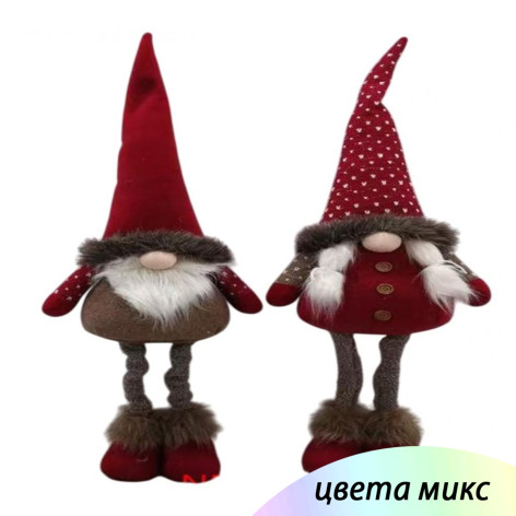Фигурка новогодняя 65 см красный микс Гном NP-5089 Baizheng