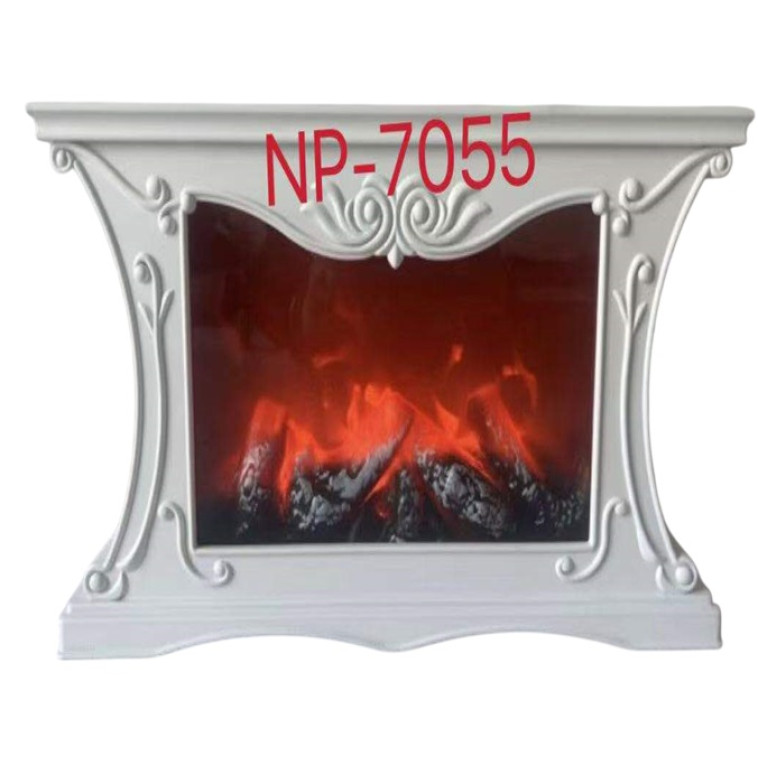 Камин пластик стекло 43*11*23 см белый NP-7055 Baizheng