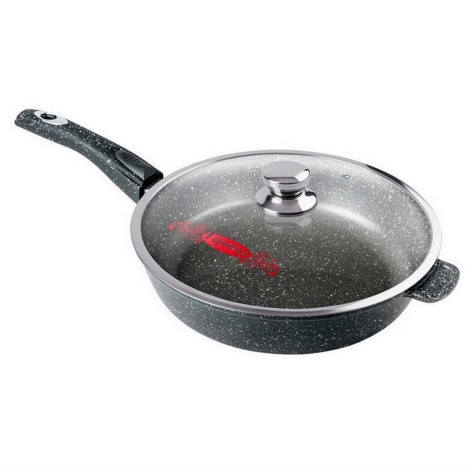 Сковорода алюминиевая 28 см съемная ручка стекл крышка под упак Универсальная Гранит Горница