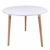 Мини фото Стол ЛДСП кухонный 80*80*74 см белый круг ножки дерево QT02WH Baizheng