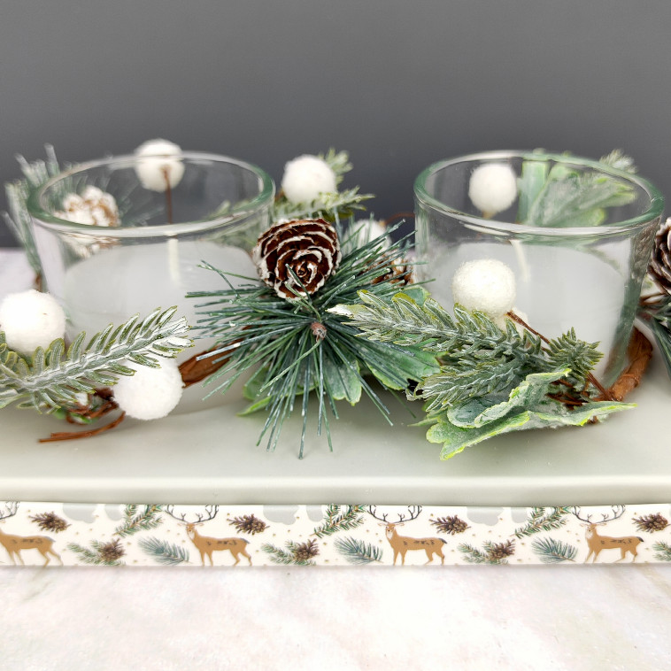 Cнимок Свеча новогодняя в стакане 6 см 2 шт декор белый NP-3102 Baizheng