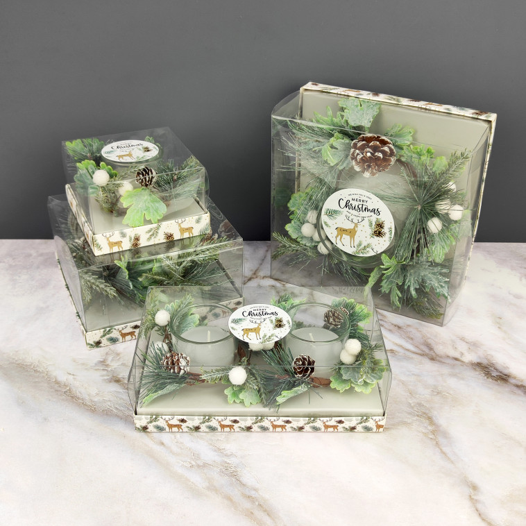 Фото №1 Свеча новогодняя в стакане 6 см 2 шт декор белый NP-3102 Baizheng