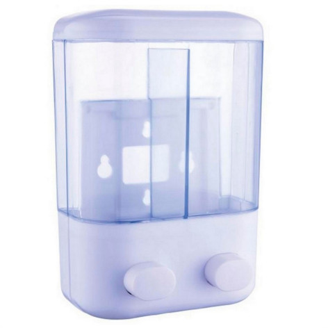 Дозатор пластиковый для жидкого мыла 143*65*220 мм 2 отделения прозрачный Baizheng