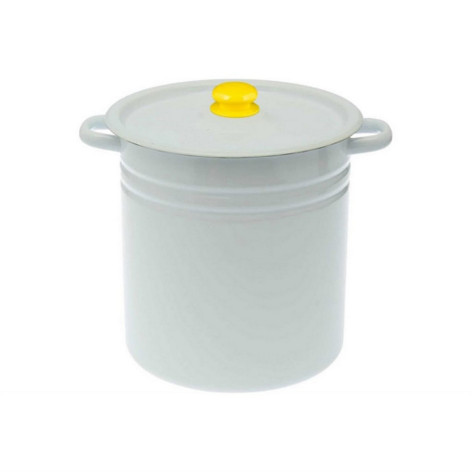 Кастрюля эмалированная 12 л петля палевый Стальэмаль