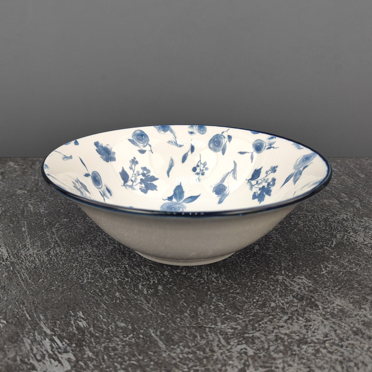 Фото Салатник фарфоровый 17 см 600 мл Blue calico Коралл