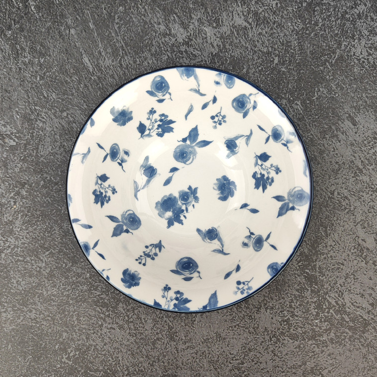 Изображение Салатник фарфоровый 17 см 600 мл Blue calico Коралл