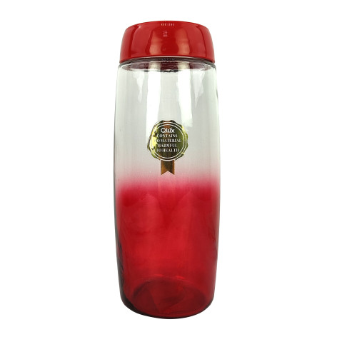 Банка стеклянная для продуктов 1600 мл пластиковая крышка с окном Rainbow Red Qlux Ideas Мфк