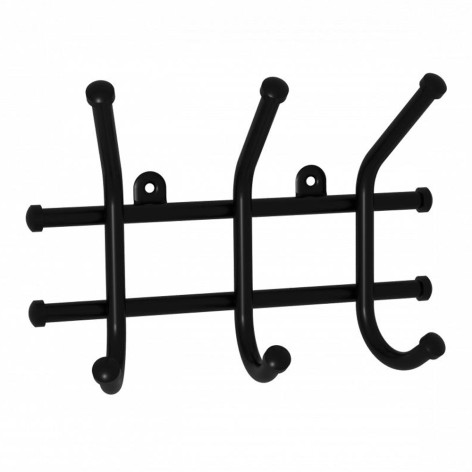 Вешалка металлическая настенная 23х8х16,5 см черный Норма 3 ЗМИ Вешалка металлическая настенная 23х8х16,5 см черный Норма 3 ЗМИ