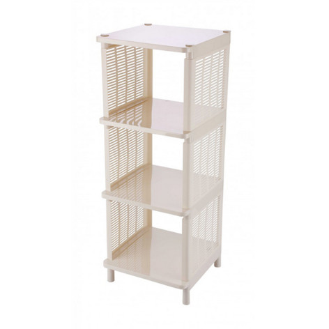 Этажерка пластиковая 4-х ярусная 315х327х860 мм универсальная слоновая кость Лайт Альтернат