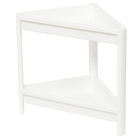 Этажерка пластиковая угловая 2-х ярусная  белый Vikea Violet