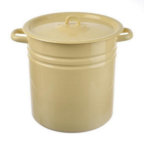 Кастрюля эмалированная 12 л петля палевый Стальэмаль