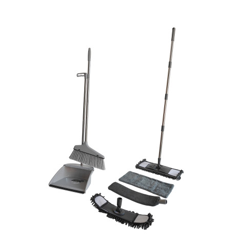 Набор пластиковый для уборки №06 комплект 6 предметов Графит Baizheng