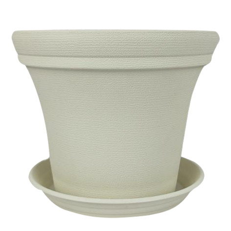 Горшок пластиковый 1,5 л 14,5*13,5*12 см с поддоном молочный Baizheng Горшок пластиковый 1,5 л 14,5*13,5*12 см с поддоном молочный Baizheng
