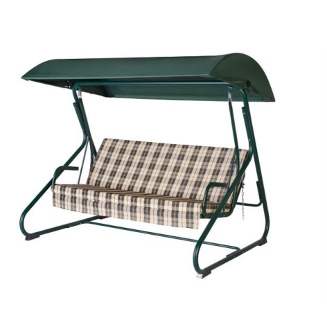 Качели садовые Удачная мебель Колорадо, принт полоска, зеленый, до 300кг, 2090*1390*1580мм