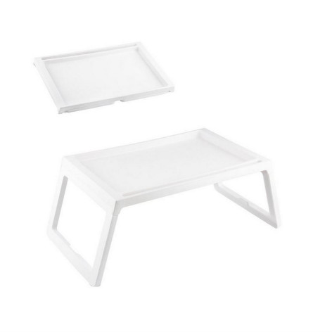 Поднос-столик пластиковый 68*35,5*26 см на ножках белый Skandi Рыжий кот