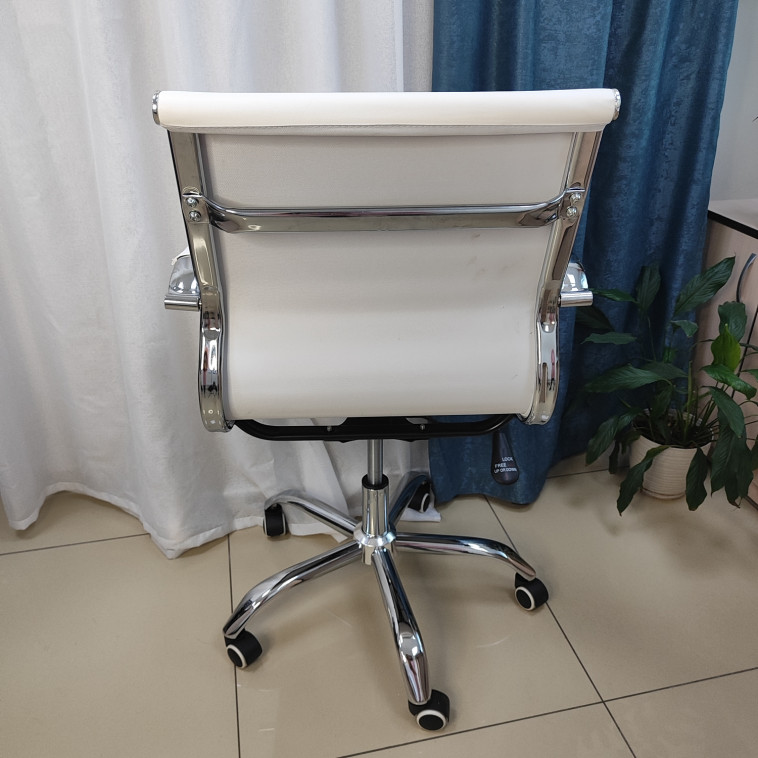 Картинка Кресло офисное 49*43.5*109 см до 150 кг механизм качания искусственная кожа белый Baizheng