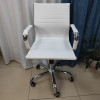 Миниатюра Кресло офисное 49*43.5*109 см до 150 кг механизм качания искусственная кожа белый Baizheng