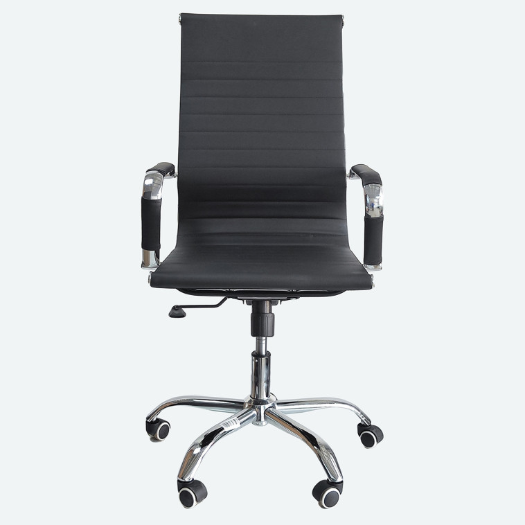 Фото Кресло офисное 65*43.5*119 см до 150 кг механизм качания искусственная кожа черный Baizheng