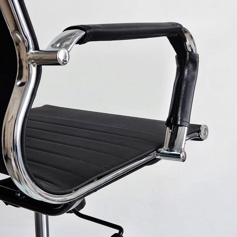 Картинка Кресло офисное 65*43.5*119 см до 150 кг механизм качания искусственная кожа черный Baizheng