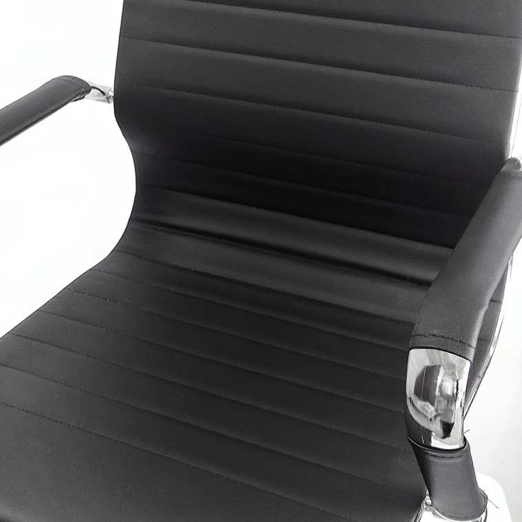 Фотография Кресло офисное 65*43.5*119 см до 150 кг механизм качания искусственная кожа черный Baizheng