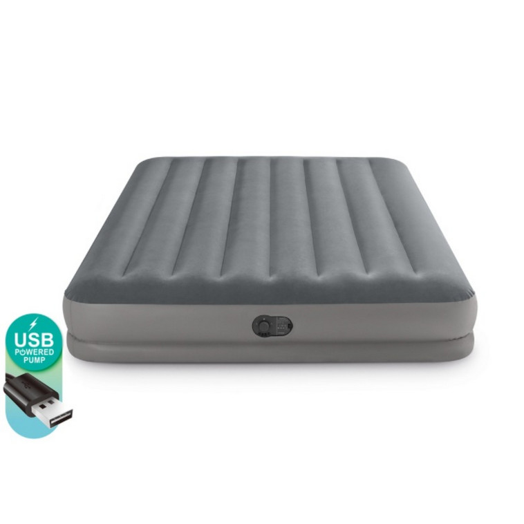Фото Матрас надувной 152*203*30 см встроенный насос USB Queen Dura-Beam Prestige Intex